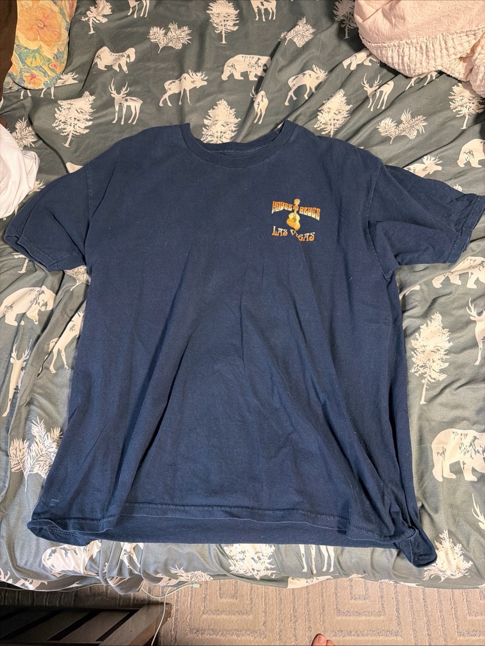 House of Blues Las Vegas Men's Short-Sleeve Navy Graphic Tee